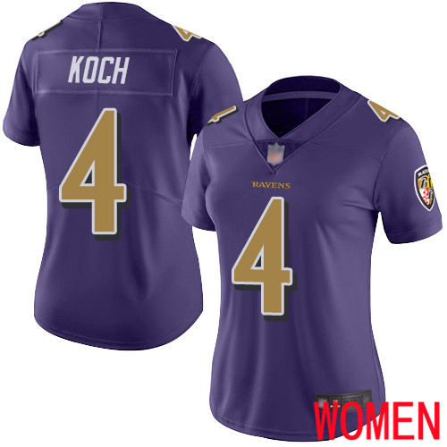 Baltimore Ravens Limited Purple Women Sam Koch Jersey NFL Football 4 Rush Vapor Untouchable